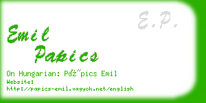 emil papics business card